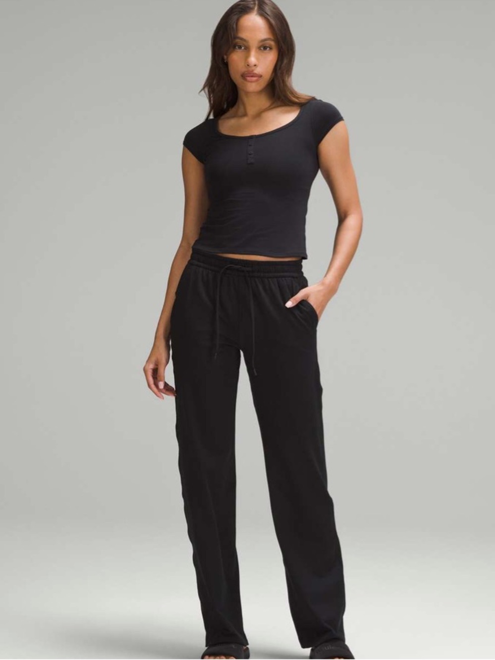 Lululemon Soft Jersey Straight-Leg Mid-Rise Pant *